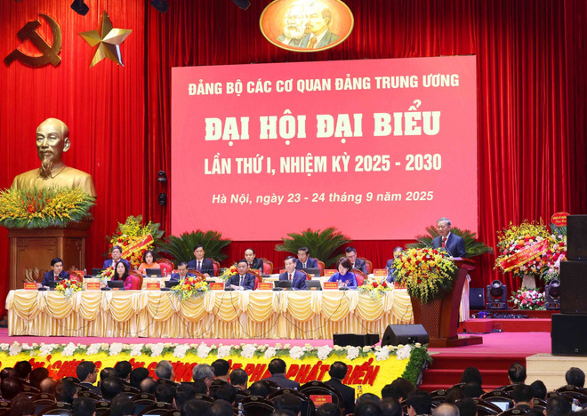 Le premier Congrès de l’organisation du Parti des organes centraux pour le mandat 2025-2030. Photo: VNA vna-potal-tien-toi-dai-hoi-xiv-cua-dang-dai-hoi-dai-bieu-dang-bo-cac-co-quan-dang-trung-uong-lan-thu-nhat-nhiem-ky-2025-2030-8293388.jpg
