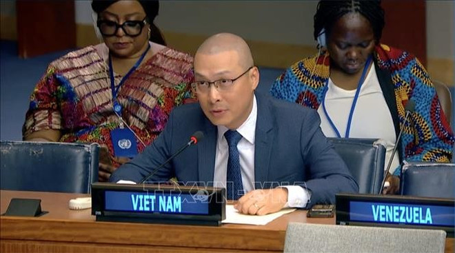 L'ambassadeur Nguyên Hoang Nguyên, chargé d'affaires a.i de la Mission permanente du Vietnam auprès des Nations Unies. Photo: VNA khuyet-tat-2.jpg