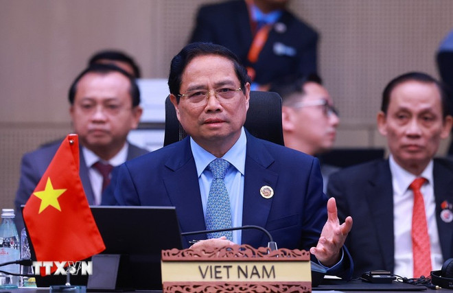 Le Premier ministre Pham Minh Chinh au Sommet ASEAN - Japon. Photo: VNA thu-tuong-tham-du-hoi-nghi-cap-cao-asean-nhat-ban-lan-thu-28-29.jpg