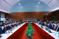 Les délégués tiennent des discussions en groupes. Photo : VNA