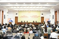 La conférence de presse consacrée au programme prévisionnel de la première session de la 16e législature de l’Assemblée nationale, tenue le 3 avril à Hanoï. Photo : VNA