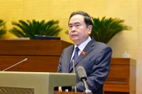 Le président de l’Assemblée nationale Tran Thanh Man préside la conférence. Photo : VNA