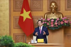 Le Premier ministre Pham Minh Chinh lors de la rencontre. Photo : VNA