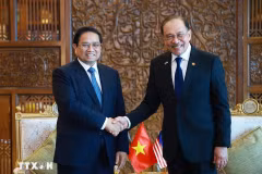 Le Premier ministre vietnamien Pham Minh Chinh rencontre son homologue malaisien Anwar Ibrahim en Malaisie. Photo : VNA
