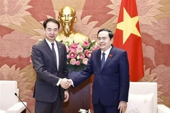 Le président de l'Assemblée nationale du Vietnam Tran Thanh Man (droite) a reçu le 9 janvier à Hanoï l’ambassadeur de Chine au Vietnam, He Wei. Photo : VNA