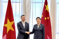 L’ambassadeur du Vietnam en Chine, Pham Thanh Binh, est allé saluer le 19 mars la ministre chinoise de la Justice, He Rong, à l'occasion du début de son mandat en Chine. Photo : VNA