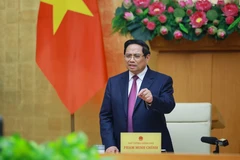 Le Premier ministre Pham Minh Chinh prend la parole. Photo : VNA