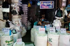 Un magasin de riz à Yangon, au Myanmar Photo d'illustration : AFP/VNA