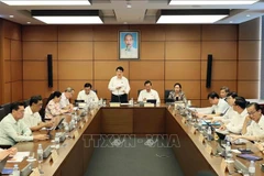 Le président Luong Cuong lors du débat en groupe sur les tribunaux et parquets. Photo : VNA
