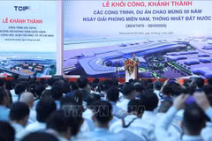 La cérémonie d'inauguration du projet clé national au site du terminal T3, aéroport international de Tan Son Nhat, à Ho Chi Minh-Ville. Photo : VNA