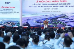 La cérémonie d'inauguration du projet clé national au site du terminal T3, aéroport international de Tan Son Nhat, à Ho Chi Minh-Ville. Photo : VNA