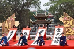 Le festival de calligraphie du printemps 2025 à Hanoi. Photo: VNA