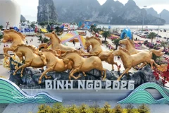 L'espace décoratif intitulé « Avenue florale et technologique lumineuse ». Photo : VNA