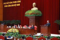 Le secrétaire général du Parti To Lam prend la parole à l'ouverture du 11e Plénum du Parti communiste du Vietnam du 13e mandat, le 10 avril à Hanoï. Photo : VNA