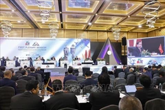 Le président de l’Assemblée nationale Tran Thanh Man prend la parole à la première séance plénière de la 46e Assemblée générale de l’Association interparlementaire de l’ASEAN (AIPA-46). Photo : VNA