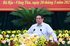 Le Premier ministre Pham Minh Chinh prend la parole à la réunion. Photo : VNA