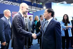 Le vice-Premier ministre et ministre des Affaires étrangères, Bui Thanh Son (droite) et le ministre français de l'Europe et des Affaires étrangères, Jean-Noël Barrot. Photo : VNA