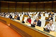 Avec 437 députés sur 442 ayant voté pour, soit 92,39% du total, l’Assemblée nationale a adopté la Loi sur les fonctionnaires (modifiée). Photo : VNA