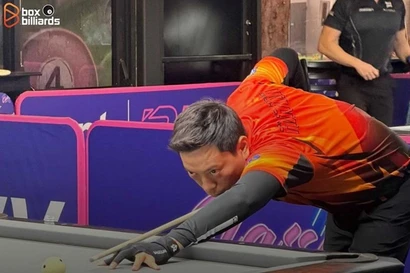 Le joueur vietnamien de billard Duong Quôc Hoàng en action. Photo : Box Billiards