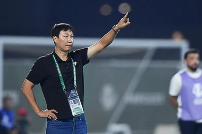 Kim Sang-sik vu lors du match contre le Kirghizistan, le deuxième du groupe A de la Coupe d’Asie des moins de 23 ans de l’AFC 2026. Photos: VFF