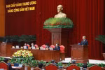 Le secrétaire général du Parti To Lam prend la parole à l'ouverture du 11e Plénum du Parti communiste du Vietnam du 13e mandat, le 10 avril à Hanoï. Photo : VNA