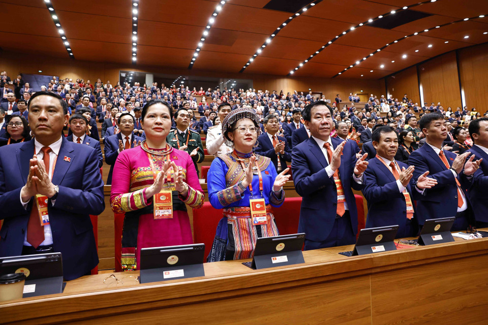 Des délégués à la séance d’ouverture du Congrès. Photo : VNA