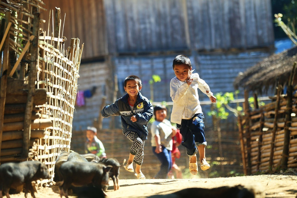 La joie des enfants des Hauts Plateaux du Centre. Photo : VNA