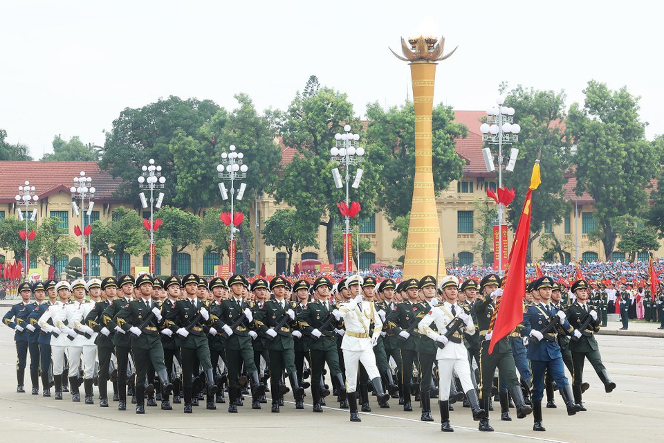 La délégation militaire chinoise participe au défilé. Photo: VNA