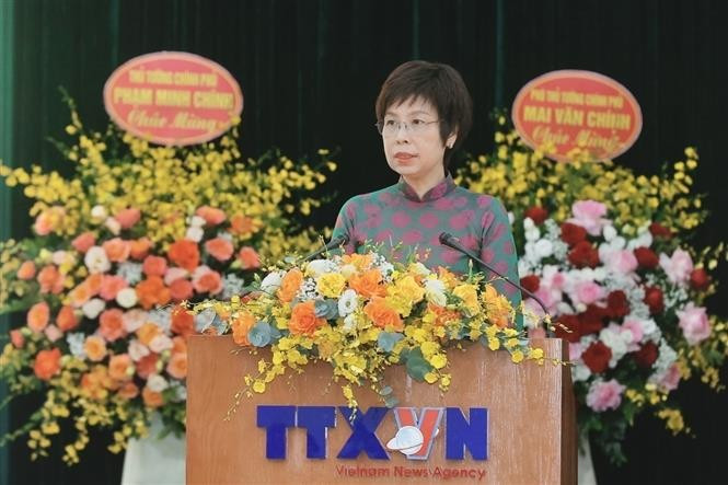 Vu Viêt Trang, directrice général de la VNA, prend la parole. Photo: VNA trang.jpg