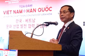 Le vice-Premier ministre et ministre des Affaires étrangères Bui Thanh Son au colloque. Photo : VNA
