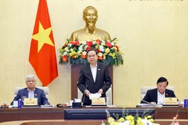 Le président de l’Assemblée nationale, Tran Thanh Man prend la parole. Photo : VNA