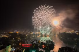 Les gerbes de feux d’artifice éclatantes accueillent le Nouvel an 2026