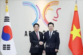 Le président Luong Cuong (gauche) s’est entretenu, le 30 octobre à Gyeongju, avec son homologue sud-coréen Lee Jae Myung. Photo : VNA