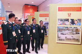 L’espace d’exposition de l’Agence vietnamienne d’information. Photo : VNA