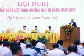 Le Premier ministre Phạm Minh Chính préside une conférence nationale en ligne axée sur l'investissement public en 2025. Photo : VNA