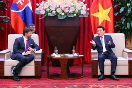 Le général Luong Tam Quang (droite), ministre de la Sécurité publique, a reçu à Hanoï Robert Kaliňák, vice-Premier ministre et ministre slovaque de la Défense. Photo : VNA