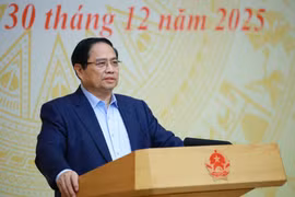 Le Premier ministre Pham Minh Chinh prend la parole lors de la conférence. Photo : VNA 