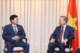 Tô Lâm (droite) rencontre le 10 août à Séoul, Ahn Gyu Back, ministre de la Défense sud-coréen et aussi président du Groupe des parlementaires d’amitié République de Corée – Vietnam. Photo : VNA