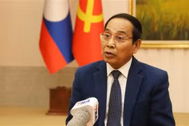 Bounthong Chitmany, membre du Bureau Politique, permanent du Secrétariat du Comité central du Parti populaire révolutionnaire lao et vice-président du Laos. Photo : VNA