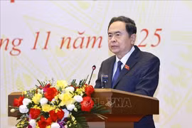 Le président de l’Assemblée nationale Tran Thanh Man préside une conférence de bilan sur la prévention et la lutte contre la corruption, le gaspillage et les pratiques malsaines au sein de l’organisation du Parti de l’Assemblée nationale. Photo : VNA