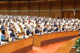 La conférence nationale visant à diffuser et mettre en œuvre la Directive du Bureau politique sur les travaux préparatoires des élections des députés de la 16e Assemblée nationale et des membres des Conseils populaires à tous les niveaux pour le mandat 2026-2031. Photo : VNA