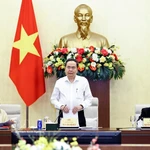Le président de l'Assemblée nationale Trân Thanh Mân s'exprime lors de la réunion. Photo: VNA
