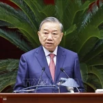Le secrétaire général du Comité central du Parti, Tô Lâm, s'exprime lors de l'ouverture de ce Plénum. Photo: VNA