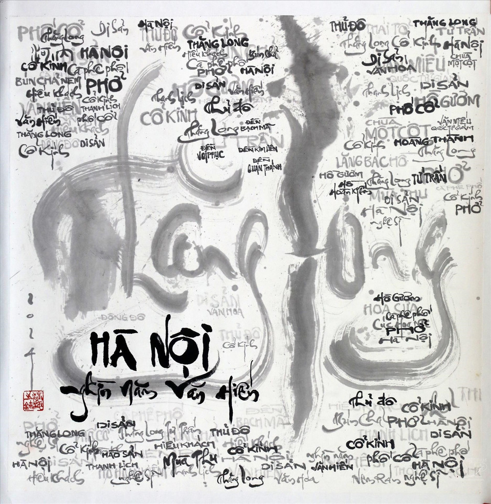 Œuvre en "quoc ngu" du calligraphe Luu Thanh Hai.