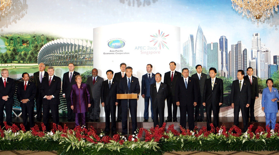 Le président vietnamien Nguyen Minh Triet assiste à la cérémonie d'approbation de la Déclaration commune du 17e Sommet de l'APEC, tenu à Singapour (2009). Photo : Nguyen Khang/VNA