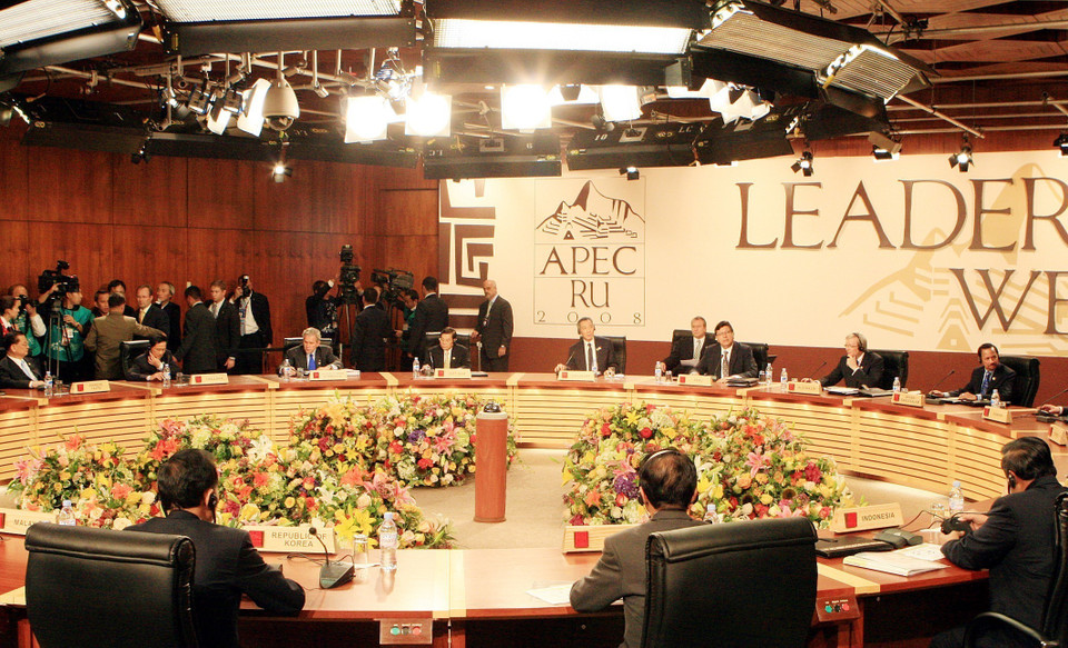 Le président vietnamien Nguyen Minh Triet au 16e Forum de coopération économique Asie-Pacifique (APEC 16), tenu à Lima (Pérou, 2008). Photo : Nguyen Khang/ VNA