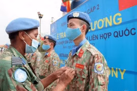 Soixante-trois membres de l'hôpital de campagne de niveau 2 n°3 du Vietnam à l'honneur