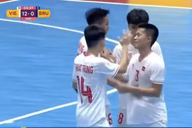 Les joueurs vietnamiens félicitent la victoire. Photo : VFF