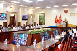 Délégués à la réunion du Comité provincial de direction de la lutte contre la pêche INN de Binh Thuan. Photo: VNA