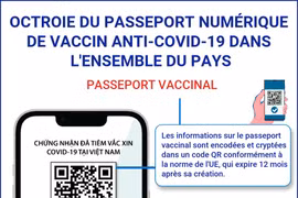 Octroie du passeport numérique de vaccin anti-COVID-19 dans l'ensemble du pays